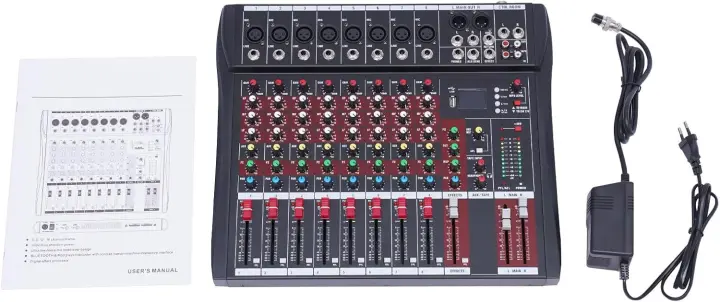 Mezclador de Audio Profesional Bluetooth 8 Canales con Potencia de 48 V Phantom Input de MP3 USB - 1