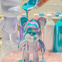 DIY Painting White Embryo Fluid Plastic Hand Painting Violence Bear Toy Model Doll Parent-child Building Block Bear Doll Gift - details 9