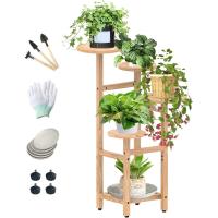 Estante de Almacenamiento para Plantas Metal Negro, Herramientas de Jardín y Guantes, 141 cm, Para Interior y Exterior, Escaleras para Plantas, para Balcón - details 56