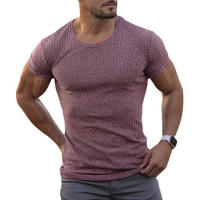 Muscleguys Camiseta de Punto Manga Corta a Rayas, Ajuste Delgado, Ropa de Gimnasio de Verano para Hombres - details 9
