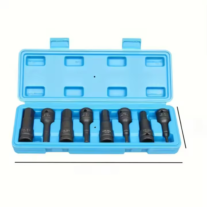 Juego De 8 Piezas De Bits Hexagonales Impacto Allen H5-H19 Herramientas Manuales De Construcción Unipersonal De Cr-Mo Juego De Destornilladores - 1