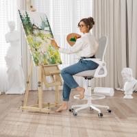 Silla de Escritorio Ergonómica con Malla Transpirable, Reposabrazos Abatibles, Silla para Ordenador de Altura Regulable, Silla Giratoria de 360 ° , Gris - details 29