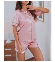 Conjunto de pijamas de satén para mujer, Tops y pantalones cortos con botones, traje de pijama de 2 piezas, ropa de dormir para mujer, ropa de descanso para verano - details 13