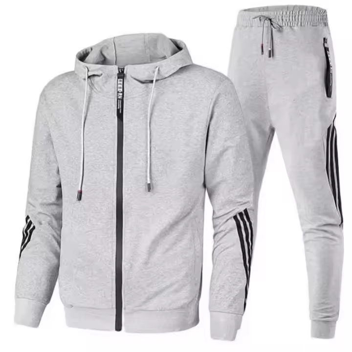 2025Traje deportivo informal para hombre, chaqueta con cremallera y pantalones de chándal, traje para correr, Sudadera con capucha d - 1