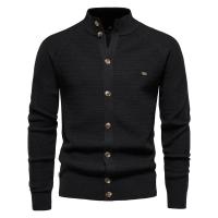 Cárdigan de punto para hombre, suéter de algodón de alta calidad con botones y cuello simulado para hombre, cárdigans de diseñador de moda para invierno para hombre - details 4