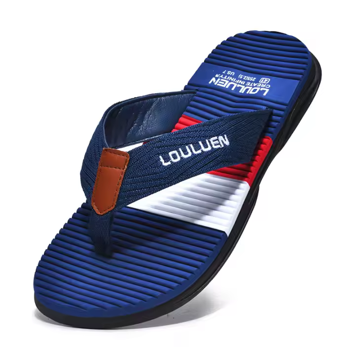 Verano nuevas chanclas de los hombres usan zapatillas de playa de goma antideslizante pellizcar pies sandalias al aire libre - 1
