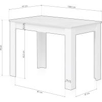 Mesa Auxiliar Fija Estilo Cocina o Comedor Acabado Blanco Artik y Cemento Modelo Cloe - details 2