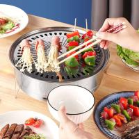 Estufa de carbón de acero inoxidable de estilo coreano para exteriores, cocina doméstica, jardín, parrilla para acampar, bandeja para hornear de carbono - details 3