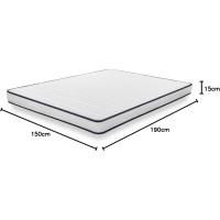 Colchón Viscoelástico 135x190 cm - Altura 30 cm - Upsilon - Espuma HR y Blue Latex - Firme, Transpirable, Hipoalergénico, Ergonómico - Cara Invierno Verano, 7 Zonas Confort - details 81