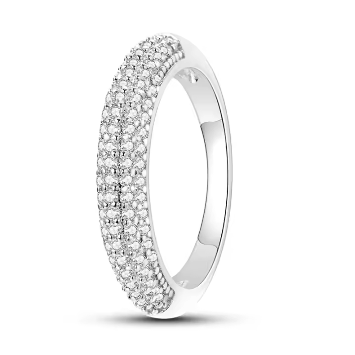 Anillo de Plata de Ley 925, anillo de corazón Rojo Elevado para Mujer, surrounded cúbica CZ, Estrella, Luna, Flor, joyería de Boda, anillos, Regalos - 1
