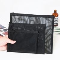 Neceser de viaje para mujer, bolsa de aseo de malla negra transparente, organizador de maquillaje, bolsa de lavado, pequeña y grande - details 32