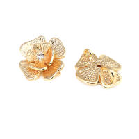 Colgantes de latón y circonita de Color dorado de 18K, varios dijes de flores, joyería artesanal de alta calidad, accesorios para collar y pendientes - details 44