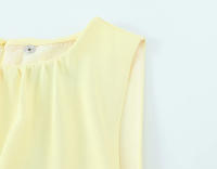 TRAFZA-vestido Midi elegante para mujer, vestidos informales de estilo de vacaciones de verano, sin mangas, lisos, con cuello redondo y dobladillo dividido - details 7