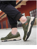Zapatos para correr clásicos para hombre, zapatillas ligeras de cuero de ante, cómodos zapatos deportivos de gran tamaño, zapatos planos transpirables para correr - details 15
