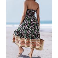 Vestido largo holgado con estampado y cintura elástica para mujer, verano 2025 - details 7