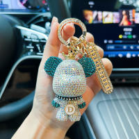 Llavero Creativo de Panda con Diamantes Incrustados Placa de Matrícula Anti-Perdida para Coche Regalo - details 3