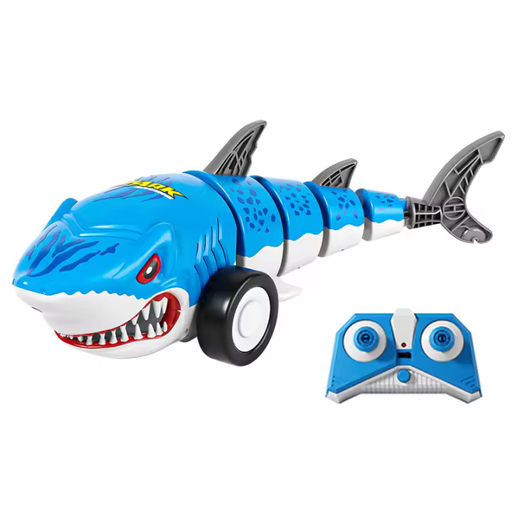 Coche tiburón RC de 2,4G con luz fría, acrobacia giratoria, cola oscilante, vehículo controlado por Radio para niños, juguetes eléctricos para niños, regalos - 1