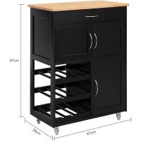 Carrito de Cocina Carrito de Servir con 3 Puertas y 1 Cajón Gris L67cmxH87cmxD38cm FKW45-HG ES - details 13