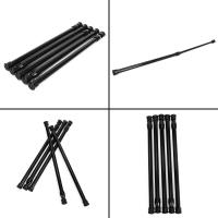 Paquete de barras de armario de tensión, varilla de cortina de resorte para proyectos de bricolaje, ancho extensible, 11,81 a 20 pulgadas (negro), 5 paquetes - details 6