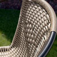 Conjunto Exterior de Jardín de Ratán Natural Mesa y Sillas de Acero y Cristal - details 12