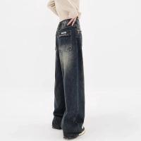 Jeans Holgados de Moda Callejera Retro Pantalones Anchos y Alta Cintura para Mujeres - details 3