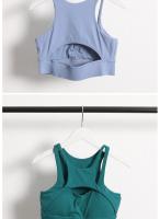 Camisola de compresión para entrenamiento de gimnasia para mujer, sujetador deportivo Sexy con tirantes cruzados para Fitness y Yoga con almohadilla extraíble, novedad de 2024 - details 12