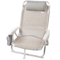 Aktive Silla de playa plegable, Silla de playa reclinable, Silla multiposición, Azul, 51x45x76 cm, Cojín acolchado, Asas de transporte, Soporta 110 kg, Sillas de playa, Sillas de playa bajas, Multiposición, Respaldo reclinable - details 2