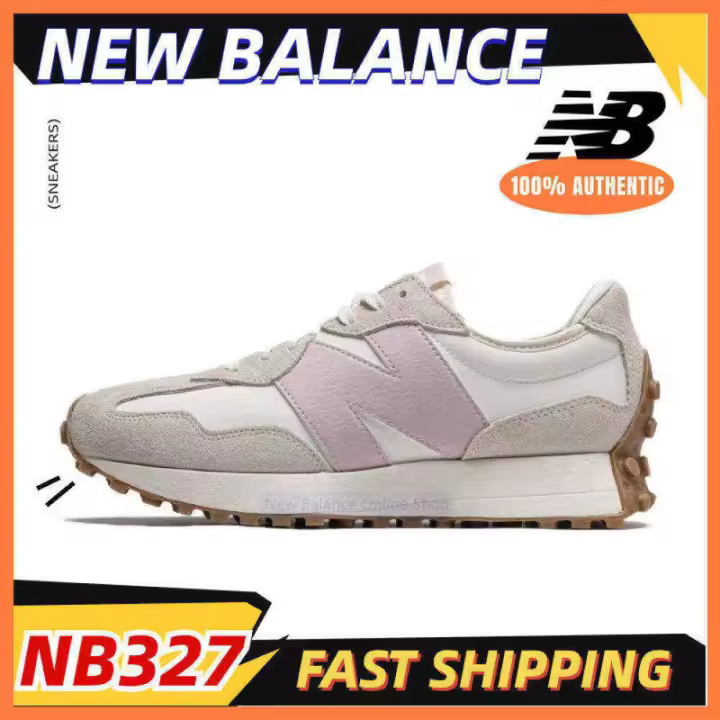 Leten 【100% Original】 Zapatillas de deporte serie 327 Zapatos blancos grises rosas NB327 para mujer 【Con caja】 Zapatos de trabajo - 1