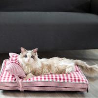 Cama lavable a cuadros con almohada para perro, cojín cálido extraíble para dormir profundo, suave y cómodo, esteras gruesas para sofá, Invierno - details 4
