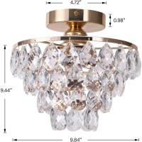 Lámpara De Techo De Cristal Pequeña, Moderna Lámpara De Techo De Cristal Para Pasillo, Accesorios De Iluminación De Techo, Lámpara De Montaje Empotrado Para Dormitorio, Salón (Plata) - details 17