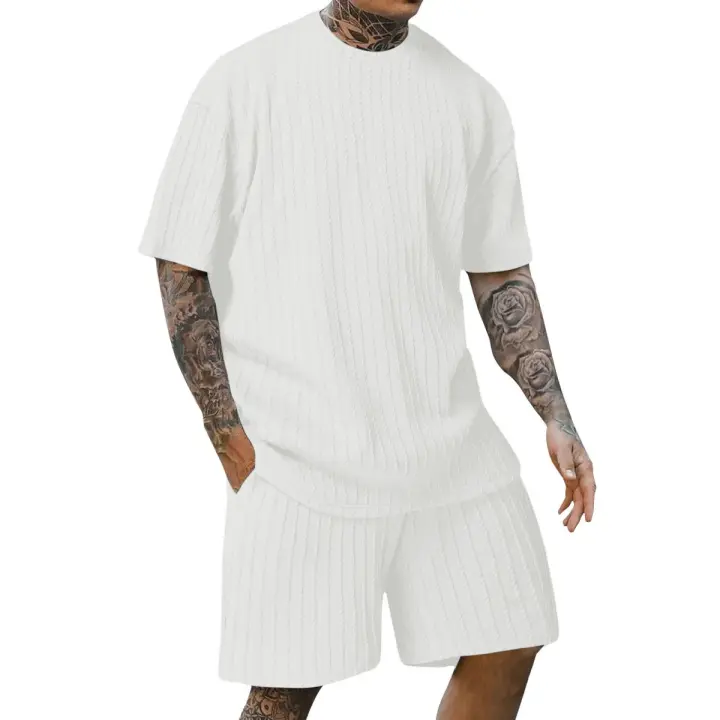 Moda Verano para Hombres Conjunto Casual de Dos Piezas Suelto - 1
