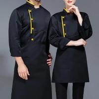 Uniforme de Chef de manga corta con cuello levantado, abrigo de Chef Unisex, resistente a las manchas, cocina, panadería, cantina, restaurante, camisa de camarero - details 6