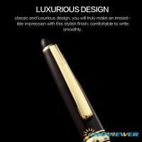 Convertidor de pluma estilográfica negra de Metal clásico, plumas de caligrafía para escribir, dibujar, diario, regalo de negocios - details 2