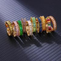 Anillo de circón cúbico colorido para mujer, anillo abierto de acero inoxidable de Color dorado, joyería para fiesta y boda Bohemia Vintage, accesorios de regalo - details 5