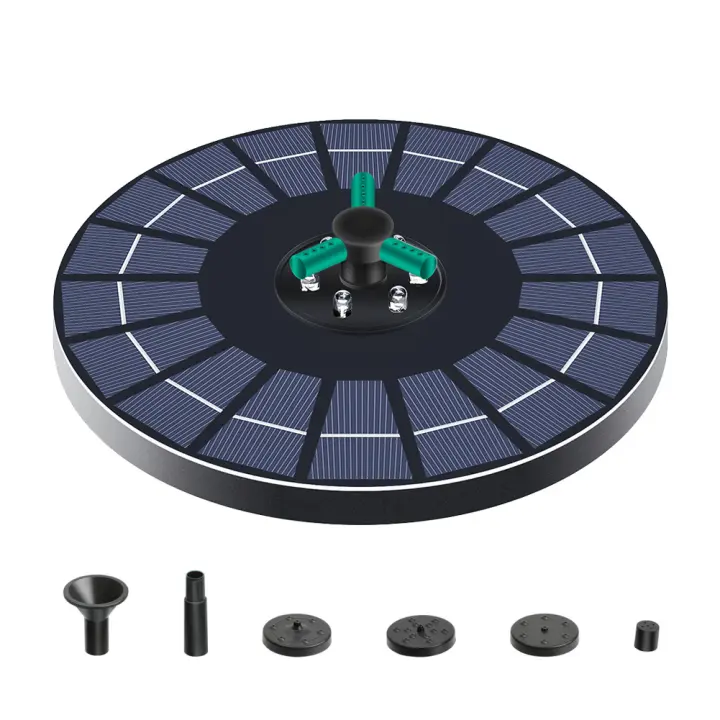 Fuente Solar flotante, fuente de cascada para jardín fuente de Baño para pájaros con boquilla giratoria de 360 ​​° bomba de agua para estanques y jardín - 1