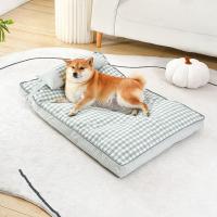 Cama extraíble a cuadros con almohada para perro, cálido y cómodo para dormir profundamente cojín, tela lavable/algodón PP, alfombrillas gruesas para sofá - details 2