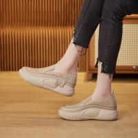 Zapatos planos de tobillo para mujer 2025 en blanco con suela gruesa transpirable. - details 3