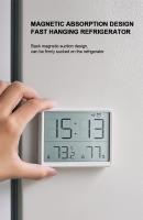 Reloj despertador ultrafino LCD pantalla grande higrómetro de temperatura Digital reloj despertador Simple diseño magnético relojes de decoración de escritorio - details 3