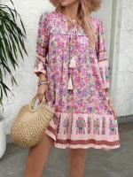 Vestido Boho de Playa de Verano Suelto y Casual con Estampado de Algodón Rayón - details 5