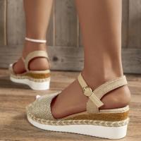 Sandalias de tacón de cuña para mujer, zapatos de verano. - details 1