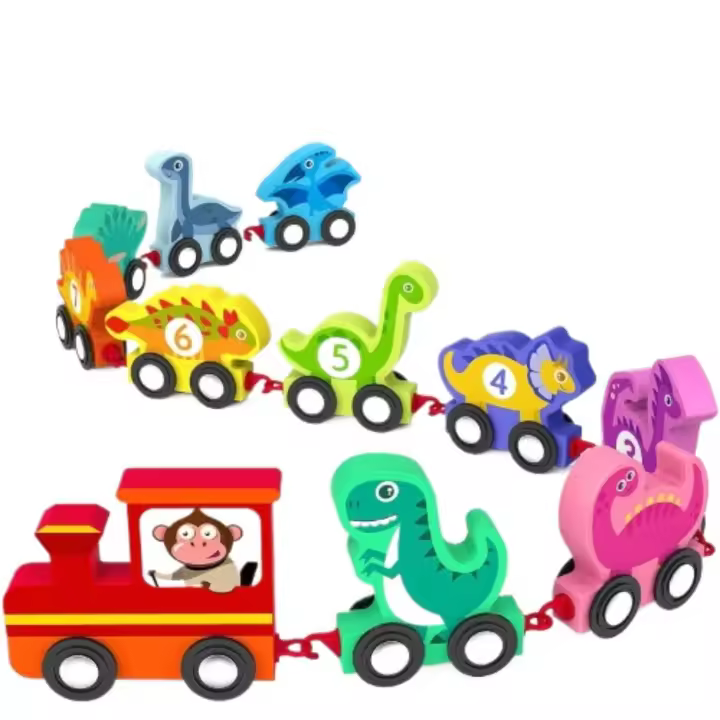 Excitat Train Set de Madera para Niños de 1 a 3 Años Juguetes Montessori para Niños de 2 Años - 1