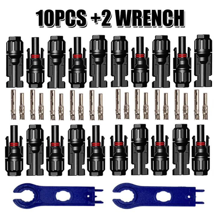 10 pares, enchufe solar MC4 enchufe macho hembra enchufes de panel solar para cable solar de 2,5/4/6 mm2 sistema solar conector fotovoltaico de panel solar IP67