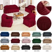 Cubierta de Sofá de Malla Elástica con Borla Universal para Todas las Temporadas, Anti-Suciedad, Estilo Iluminado y Decorativo - details 3