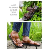 Sandalias de cuero para hombre, zapatos informales, ligeros y cómodos, para la playa y el verano - details 4