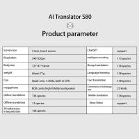 Dispositivo traductor de Ia S80, dispositivo con 138 idiomas, traducción de voz, 17 traducción sin conexión, interpretación simultánea - details 9