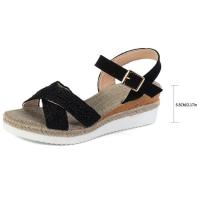 Sandalias de tacón de cuña informales para mujer, zapatos de verano - details 0