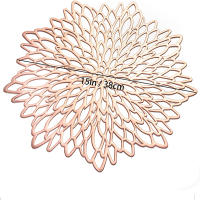 Juego de manteles individuales metálicos de PVC para mesa de comedor, almohadillas huecas para posavasos, tapetes para cuencos, hoja de vinilo, Decoración de mesa de comedor, nuevo - details 14