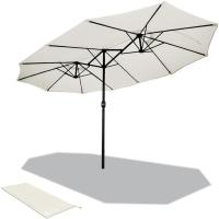Sombrilla Parasol Rectangular, Sombrillas Jardin para Terraza Playa Piscina Mercado Patio Exterior, 300 x 150 cm, Protección Solar UV50+, Doble Beige - details 20