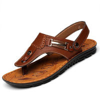 Sandalias para hombre para interiores y exteriores, chanclas de playa, informales, de cuero, sin cordones, dos usos, pantuflas atléticas, suaves,Adecuado para verano, viajes al aire libre. - details 2