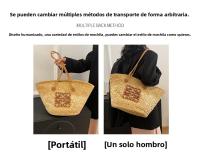 Bolso de Mano de Paja Tejido a Mano Bolso de Playa de Hombro para Vacaciones de Gran Capacidad - details 10